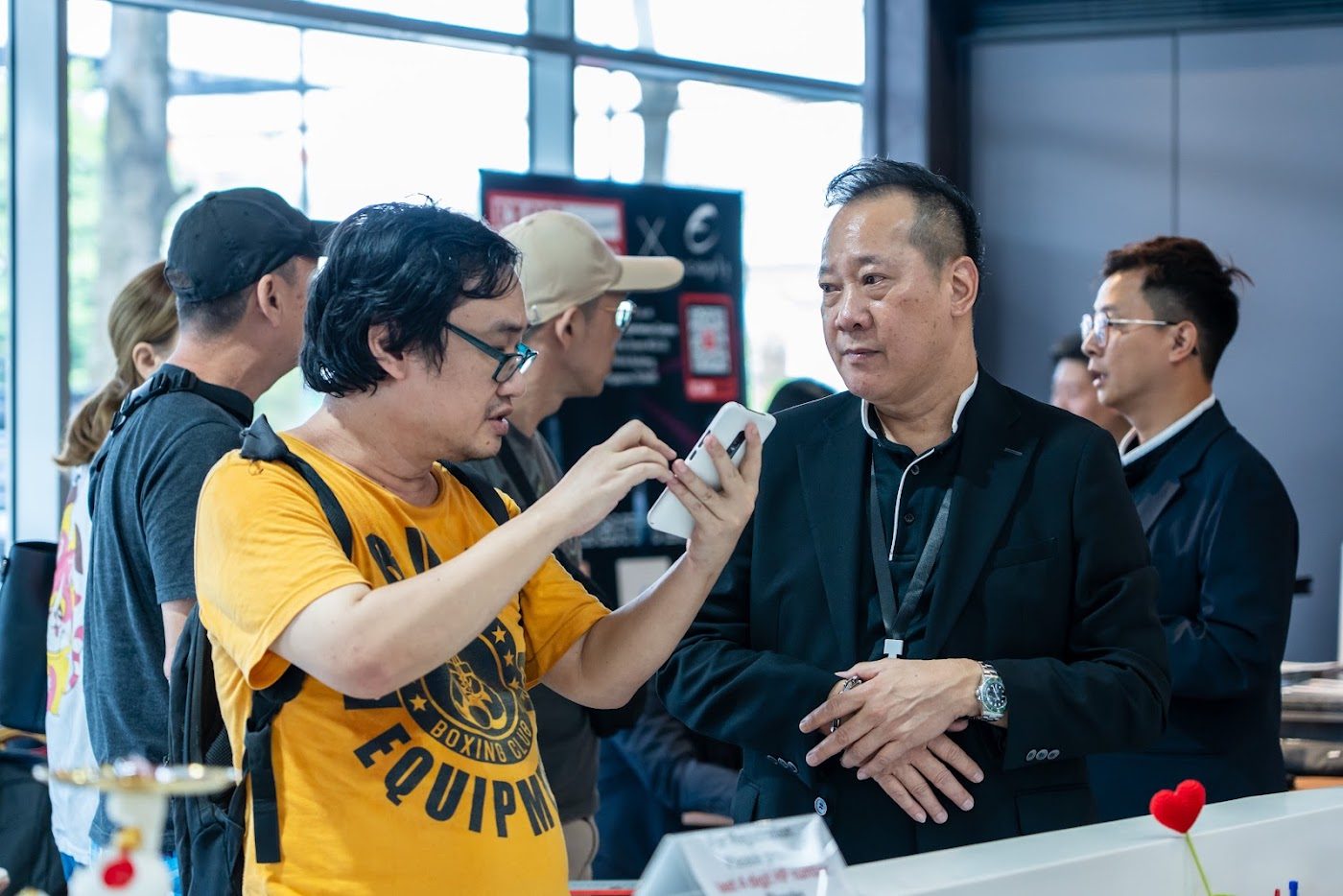 Product demonstration at a partner booth