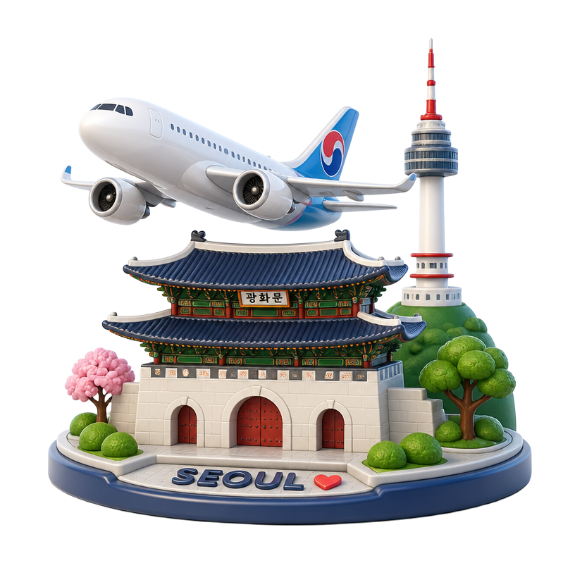 Return flight tickets to South Korea